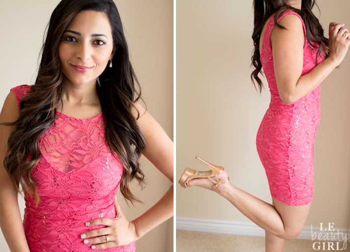 Lipsy Lace and Sequin Bodycon Dress