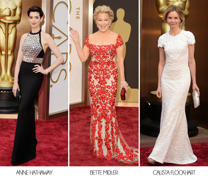Oscars 2014 Anne Hathaway Bette Midler Calista Flockhart
