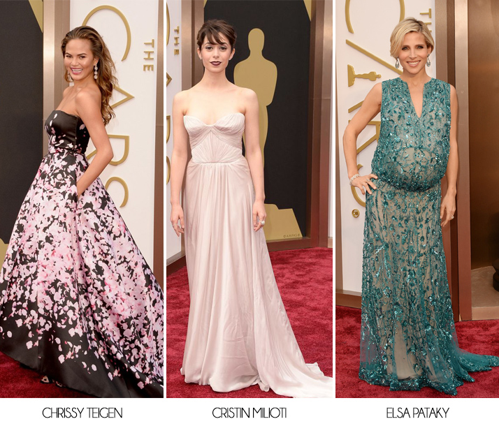 Oscars 2014 Chrissy Teigen Cristin Milioti Elsa Pataky