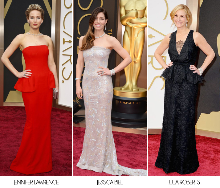 Oscars 2014 Jennifer Lawrence Jessica Biel Julia Roberts